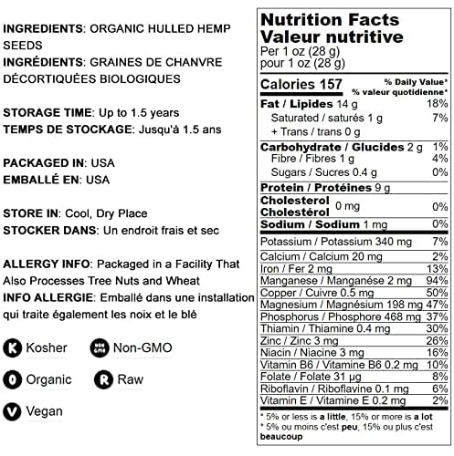 Food To Live Organic Paraguayan Hemp Seeds, 8 Pounds Non-Gmo Raw Hearts, Hulled, Kosher, Vegan. Keto-Friendly. Rich In Omega 3 & 6. Good Source Of Protein. Great For Smoothies, Oatmeal, And Salads