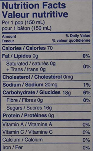 Mr. Freeze Jumbo Cherry,Grape,Orange,Raspberry,Watermelon Ice Pops Freezies 150 Mililiters/5 Ounces - 70 Pack No Hfcs Imported F