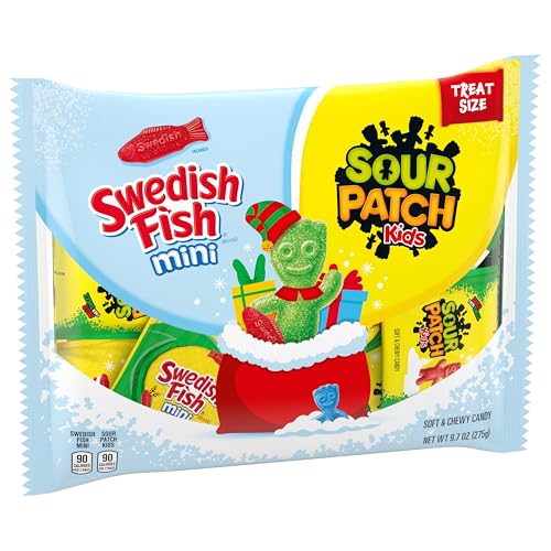 SOUR PATCH KIDS and SWEDISH FISH Mini Holiday Candy Variety Pack  22 Snack Packs