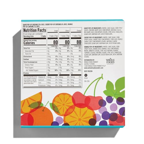 365 By Whole Foods Market, Fruit Pop-Ups Grape, Cherry, Orange, 18 Fl Oz