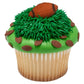Brown Football Edible Sugar Cake Toppers, 24 Count