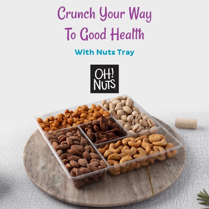 Nuts Gift Basket Variety Roasted Salted Nuts Holiday Gift Basket 5 Section Nuts - By Oh Nuts