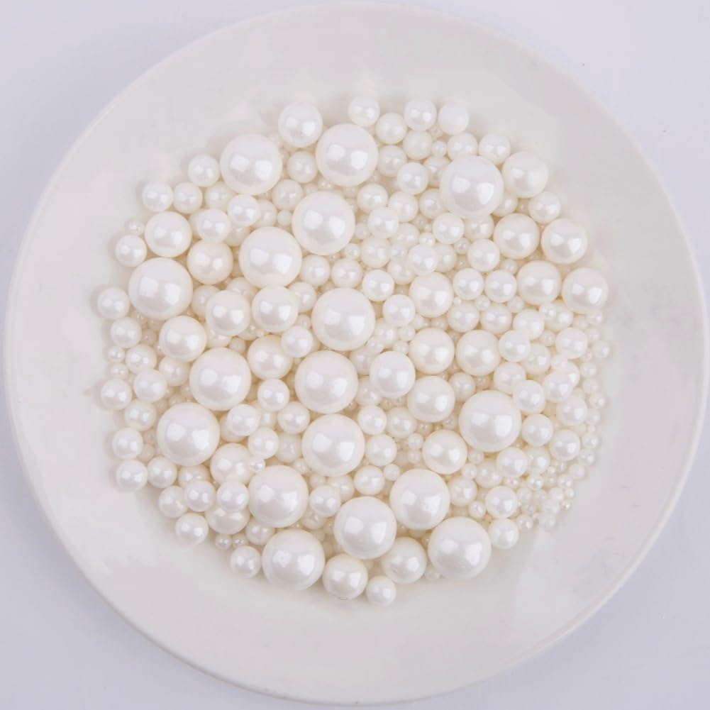 Sentovac Edible White Pearl Sugar Sprinkles For Cake Decorating | Edible Cake Cupcake Topper Decorations | 1 Bottle 4.23Oz/ 120G White Pearl Sprinkles Valentines Supplies