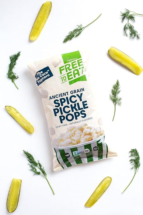 CYBELES FREE TO EAT Ancient Grain Pops - Spicy Pickle, Gluten-Free, Vegan, 4oz (Pack of 2)