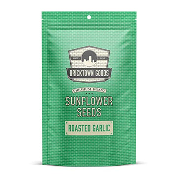 Bricktown Goods Roasted Garlic Flavored Sunflower Seeds - Boldly Seasoned And Roasted In-Shell Sunflower Seeds - 8 Oz Total