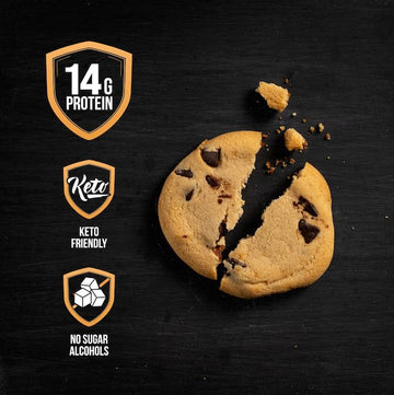 Jocko Fuel High Protein Keto Cookies - 14g Protein, 12 Pack, Chocolate Chip, 1.83 Ounce Each