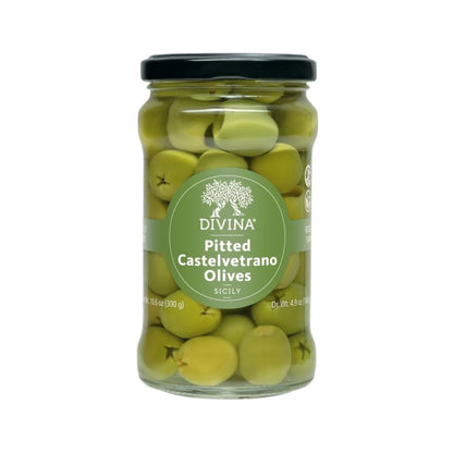 DIVINA Castelvetrano Pitted Olives, 10.6 ounce