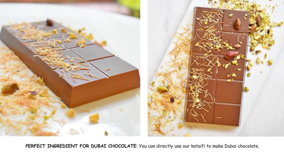 Kataifi Shredded Fillo Phyllo Dough, Baked Kataifi Pastry, 3.5 Oz. (100 Gr), Ingredient Of Dubai Chocolate Pistachio Bars, Knafe