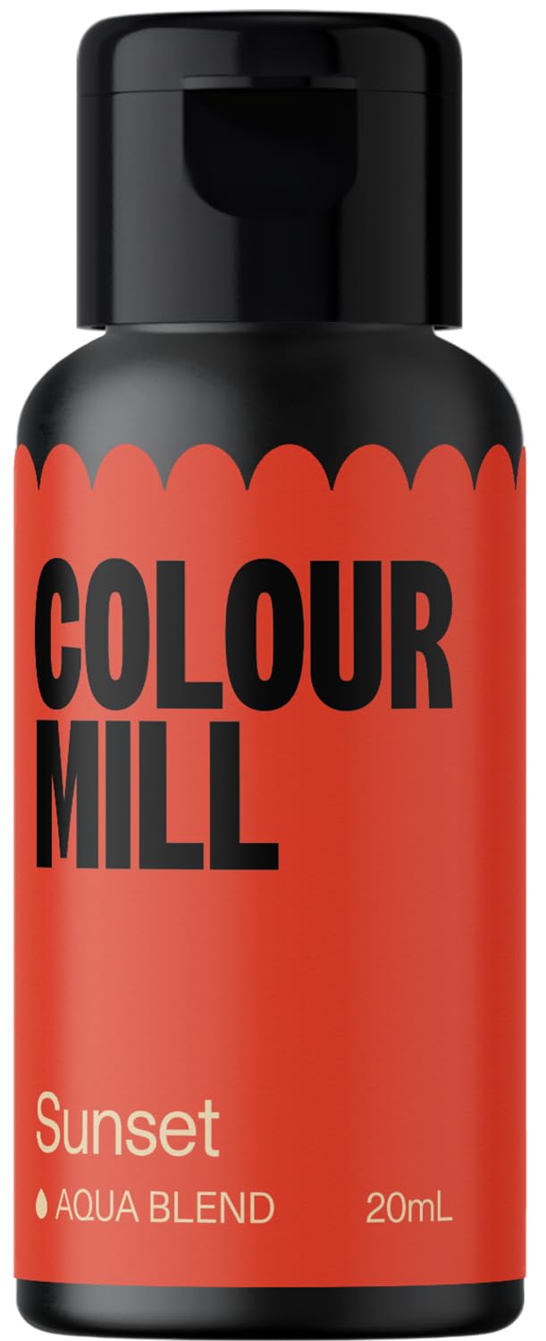 Colour Mill Aqua Blend Water-Based Food Coloring, 20ml, Sunset, Model CMA20SUN