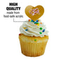 GRAPHICS & MORE Acrylic Cupcake Picks Set of 6 - Rhode Island College Secondary Logo Heart Design