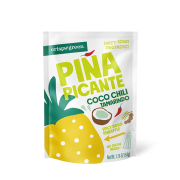 Crispy Green Pia Picante, Coco Chili Tamarindo Dried Pineapple, Healthy Real Fruit Snacks, 1.76 Ounce, 12 Single Serve Bags
