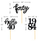 Black Glitter 40Th Birthday Cupcake Toppers 40Th Birthday Celebrating Party Decorations - Set Of 24
