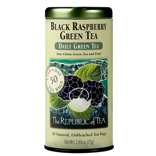 The Republic of Tea Black Raspberry Green Tea, 50 Tea Bags, Caffeinated, Flavored Berry Tea