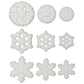 White Snowflake Assortment Edible Sugar Cake Toppers, 24 Count