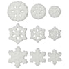 White Snowflake Assortment Edible Sugar Cake Toppers, 24 Count