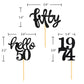 24 Pcs Black Glitter 50Th Birthday Cupcake Toppers For 50Th Birthday Celebrating Party Decorations