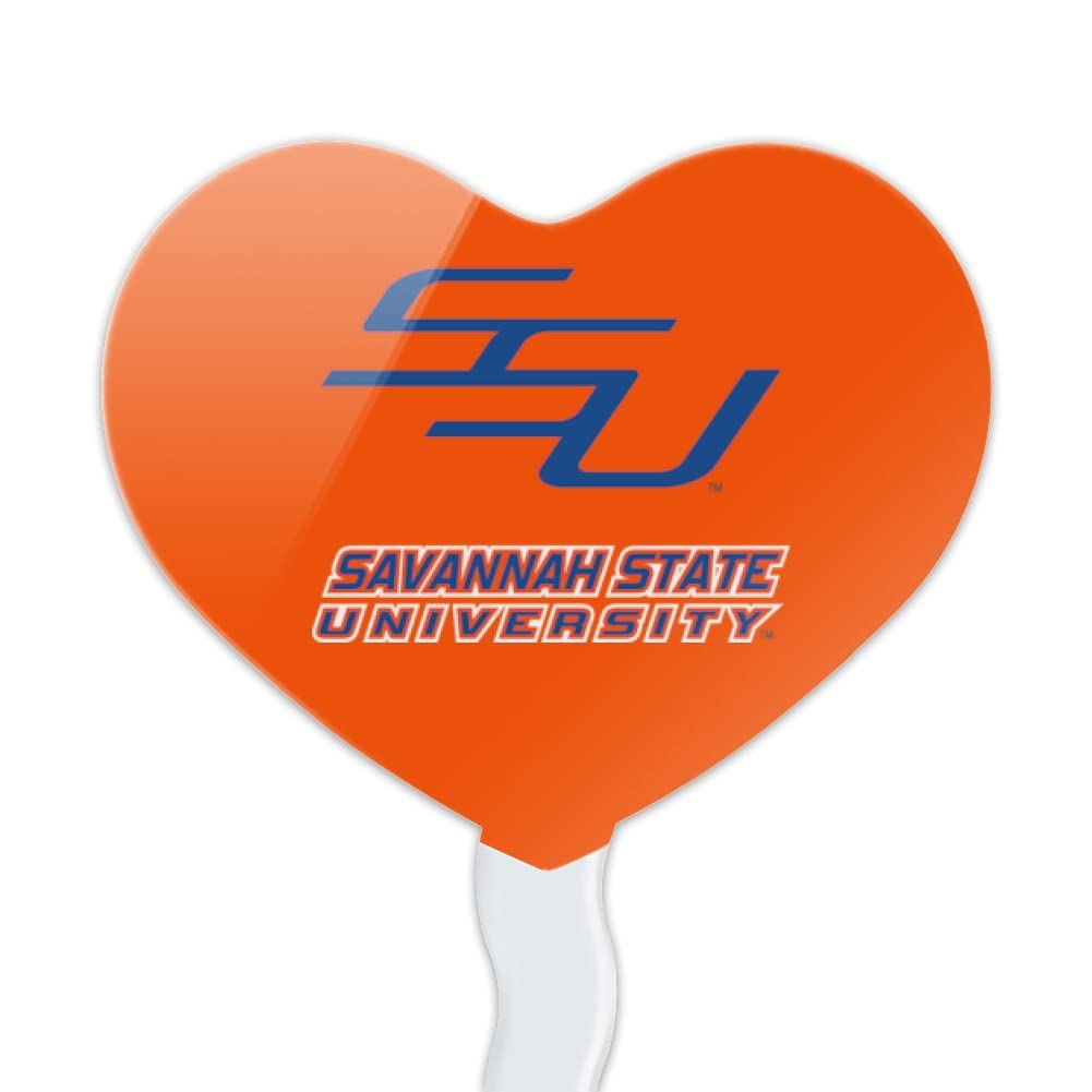 GRAPHICS & MORE Cupcake Picks Set of 6 - Acrylic Heart Toppers - Savannah State University