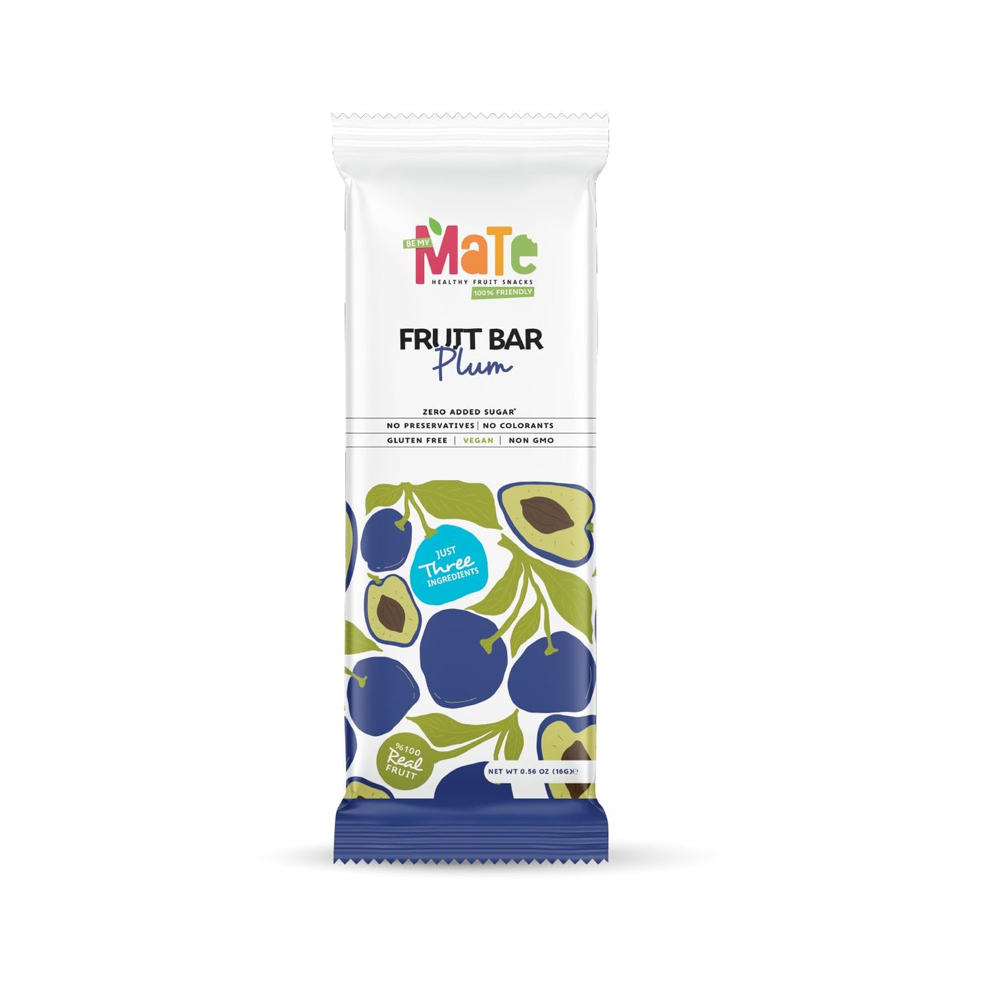 BE MY MaTe 100% Natural Fruit Bar - Apple & Plum, Gluten-Free, Vegan, Non-GMO, 24 Count
