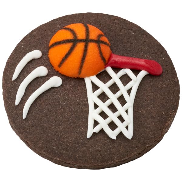 24 Pc - Sport Theme Edible Sugar Cake Cupcake Cookie Toppers Decorations (Basketball)