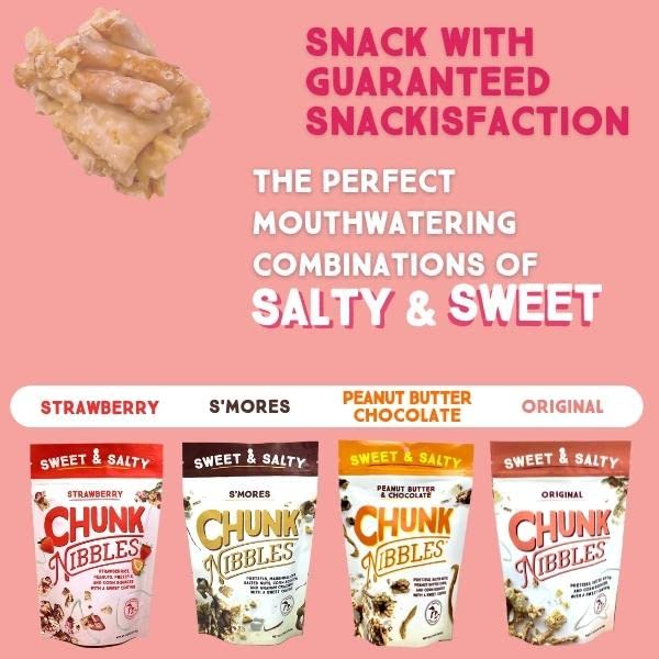 Chunk Nibbles Sweet And Salty Snacks | Variety Pack Snack Mix | Original, S'Mores, And Peanut Butter Chocolate Flavor | Sweet Tr