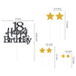 Pargleev Glittery 18Th Happy Birthday Cake Topper With Star,Personalised 18 Birthday Cake Toppers Party Decorations Party Suppli
