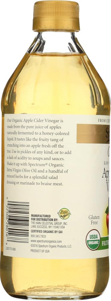 Spectspirit-inspired flavor Organic Apple Cider Vinegar, Filtered, 16 fl oz, Pack of 2