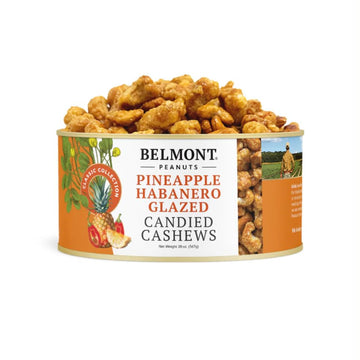Belmont Peanuts Pineapple Habanero Glazed Cashews  20 Oz (1 Pack) - Simple Ingredients  No Preservatives  Hand Seasoned