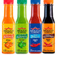 Mexico Lindo Hot Sauce Variety Pack | Includes One Bottle Each Of Picante Negra + Red Habanero + Green Habanero + 7 Mares | 5 Fl Oz Bottles (Pack Of 4)