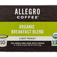 Allegro Coffee Breakfast Blend Pods, Organic, 10 Count, 3.8 Ounce