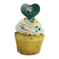 GRAPHICS & MORE Cupcake Picks Set of 6, Acrylic, Drew University Heart Love Design, Model CUPT.HRT.ACR.6PK.CLCDRW500B