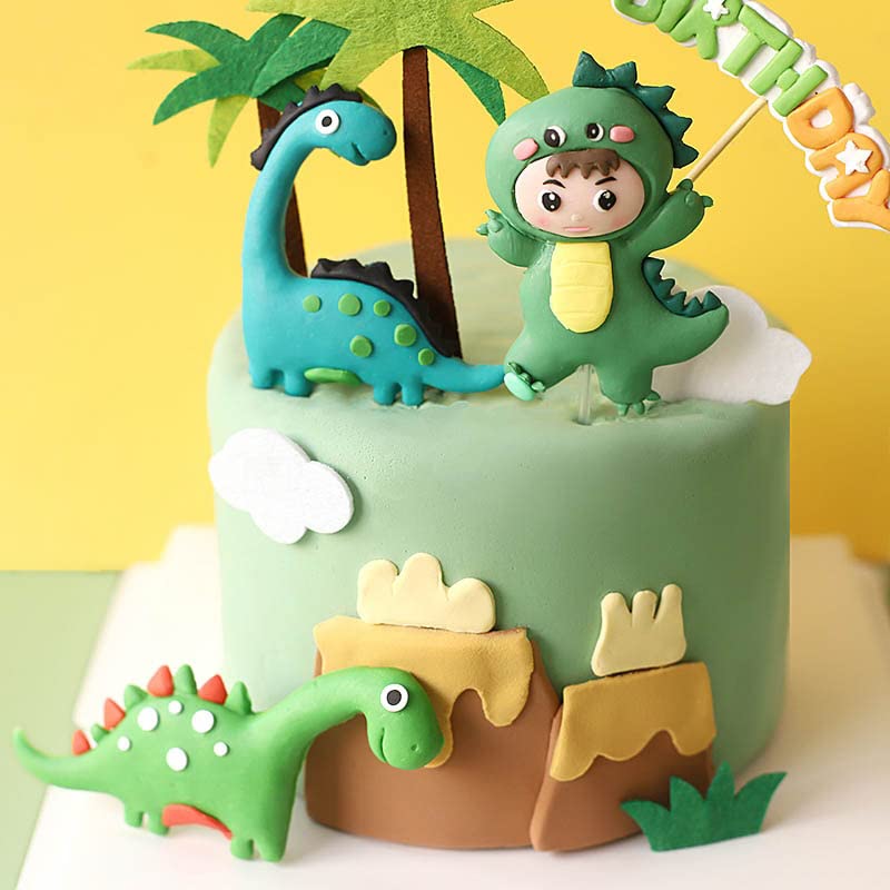 Gyufise 9 Pack Dinosaur Cake Decorations Dinosaur Babyshower Happy Birthday Cupcake Topper Dinosaur Cake Toppers For Kids Birthd