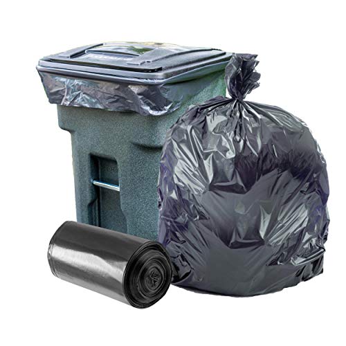 Plasticplace 95-96 Gallon Garbage Can Liners    1.5 Mil     Black Heavy Duty Trash Bags     61    X 68    (25Count)