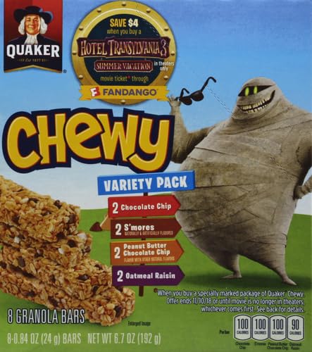 Quaker Chewy Granola Bars Variety Pack, 0.84 Oz, 8 Ct