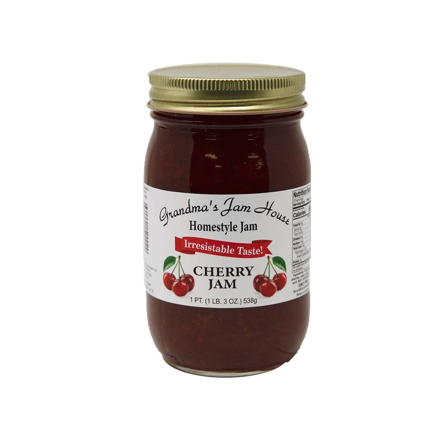 Homestyle Cherry Jam - One Pint - Grandma'S Jam House