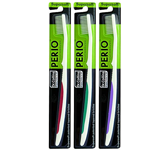 Dr. Collins Perio Toothbrush, (Colors Vary) (Pack Of 3)