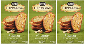 Nonnis Thin Addictives Pistachio Almond Thins 4.4 oz (3 Pack)