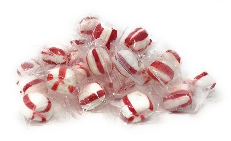 Peppermint Puff Candy | Soft Breath Mints Individually Wrapped | For Holiday Office Reception Party Favor Birthday Gift | 2 Pack Bag (6 Oz Each)