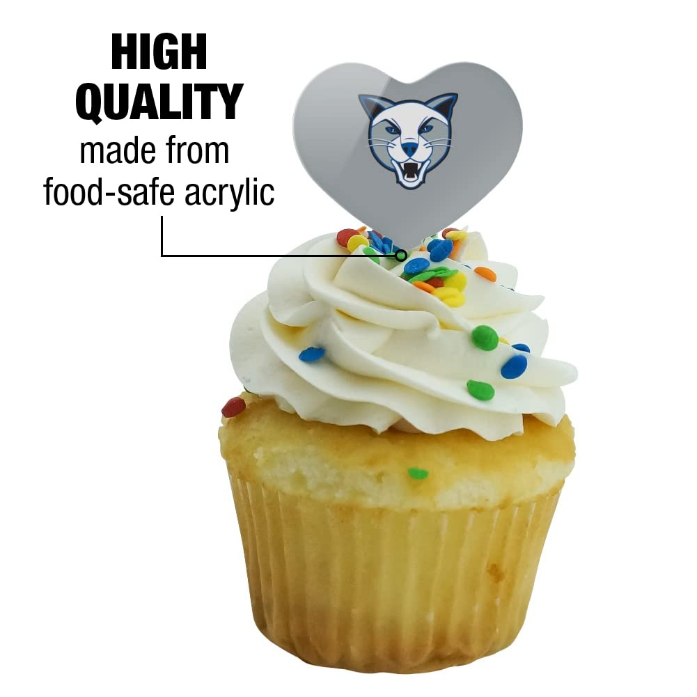 GRAPHICS & MORE Acrylic Cupcake Picks Set of 6 - Daemen College Heart Love Toppers