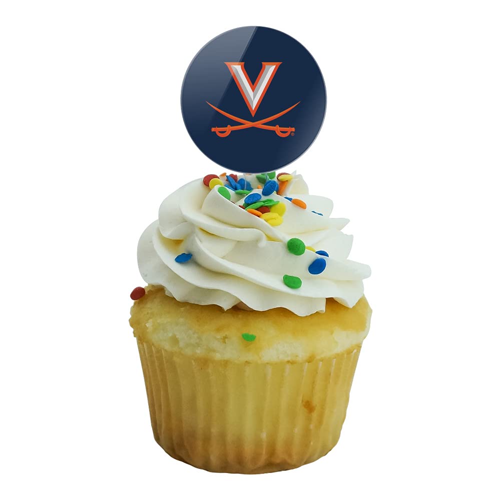 GRAPHICS & MORE University of Virginia Cavaliers Cupcake Picks Set of 6 - Multi Color Decoration Toppers for Parties and Events