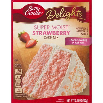 Betty Crocker Super Moist Strawberry Cake Mix And Betty Crocker Whipped Strawberry Mist Frosting Bundle - 2 Of Each - 4 Items. '