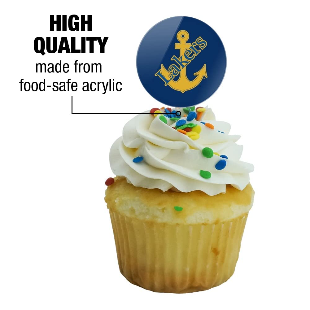Lake Superior State University Primary Cupcake Picks Toppers Decoration Set Of 6