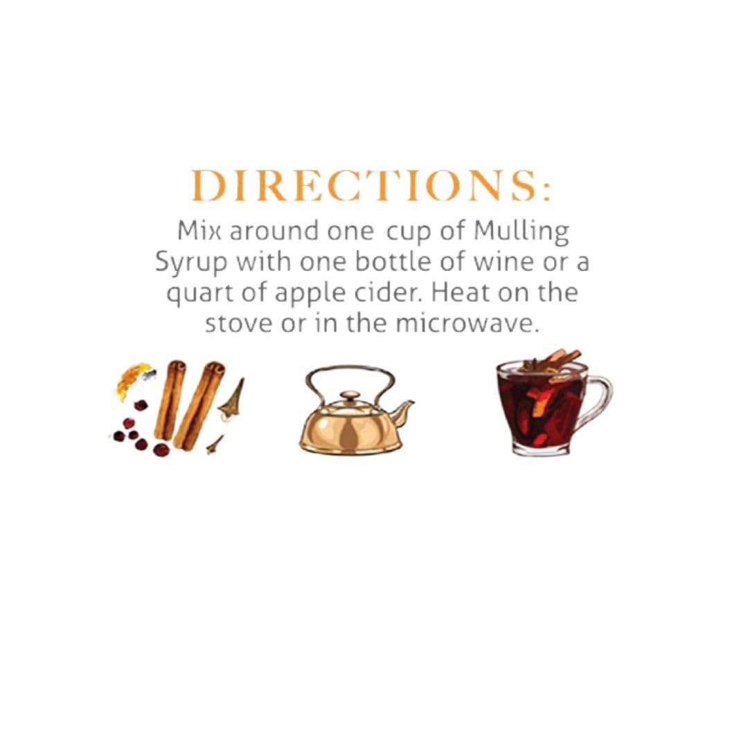 Wood Stove Kitchen Mulling Syrup Mix - Natural Cocktail & Mocktail Mixer, 16 oz. - Aromatic Cranberry, Cloves, & Orange
