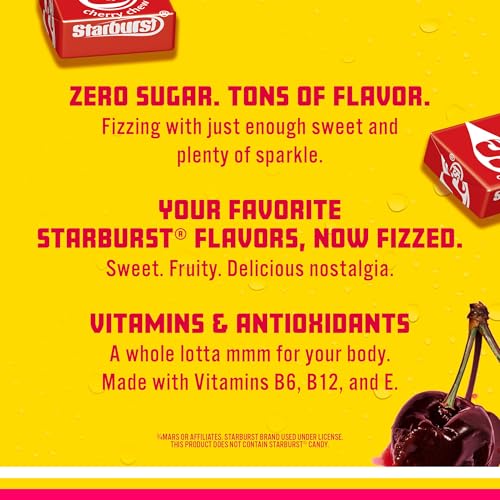 Sparkling Ice STARBURST Cherry, Zero Sugar Flavored Sparkling Water, with Vitamins and Antioxidants, Low Calorie Beverage, 17 fl