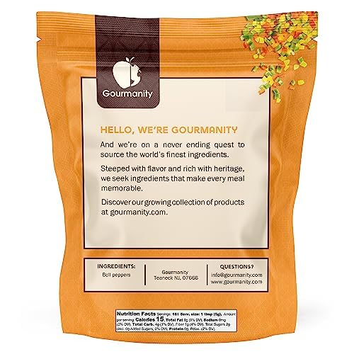 Gourmanity Dried Red And Green Bell Peppers Mix, Flavorful Diced Peppers Fresh And Appetizing, Perfect For Ramen Toppings Soups