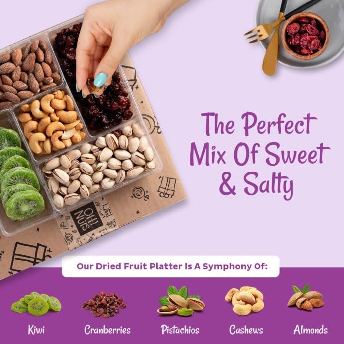 Oh! Nuts Dried Fruit And Nuts Gift Basket - Assorted Nuts And Dried Fruits Holiday Snack Box
