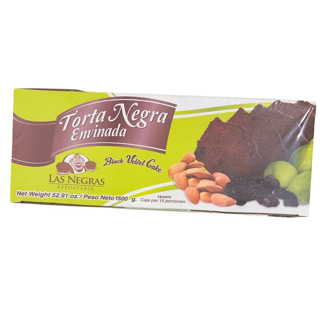Generic Torta Negra Envinada - Traditional Colombian Fruit Cake - 52.91 oz - 15 Individually Wrapped Packs