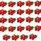 OCREME Royal Icing Sugar Flowers Set of 24 - 1/2 Inch Red Decorations for Cakes and Cupcakes