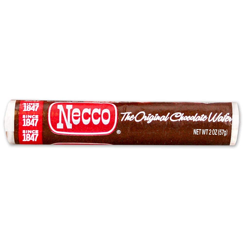Necco Wafers Original Chocolate Hard Candy Rolls - Bundle of 12, 2 Ounce Packs