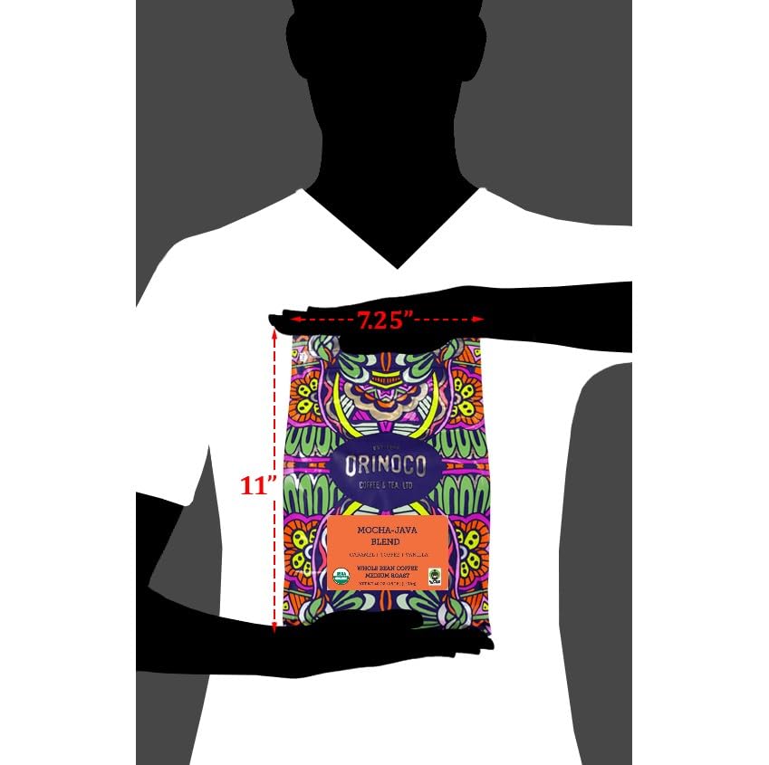 Orinoco Organic Fair Trade Mocha-Java Blend 2.5Lb Bag, Medium Roast, Whole Bean Coffee, 100% Organic Fair Trade Arabica Beans