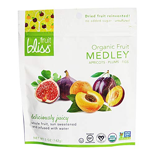 Fruit Bliss Dried Fruit Mix     Fruit Medley of Organic, Dried & Pitted Apricots, Plums & Figs - Organic Fruit Snacks, Dried Fru